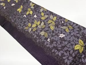 南天模様織出し袋帯